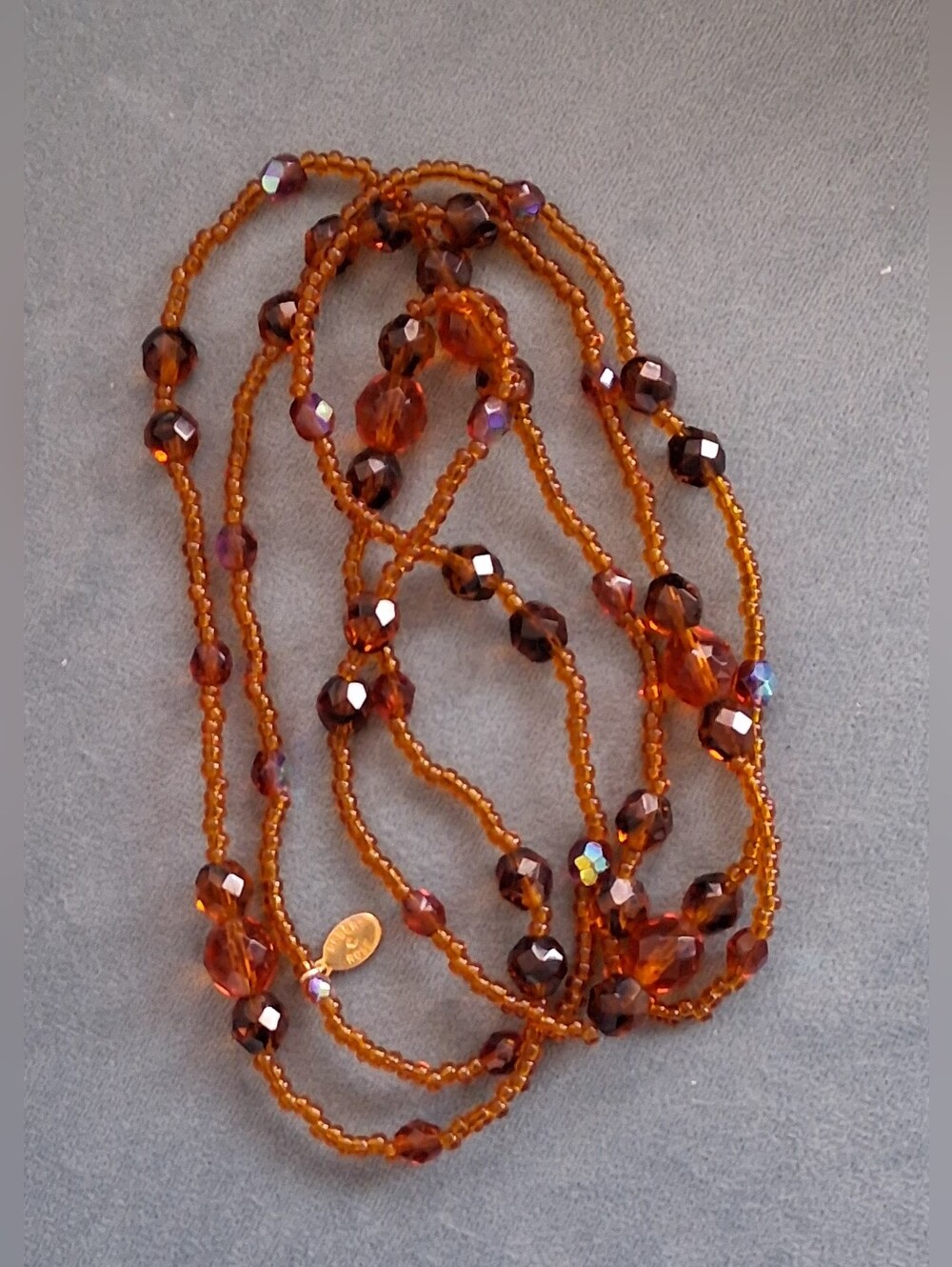 Faceted AB Glass Crystal Bead Necklace
